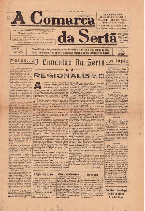 A Comarca Da Sertã Nº136 01 04 1939 P
