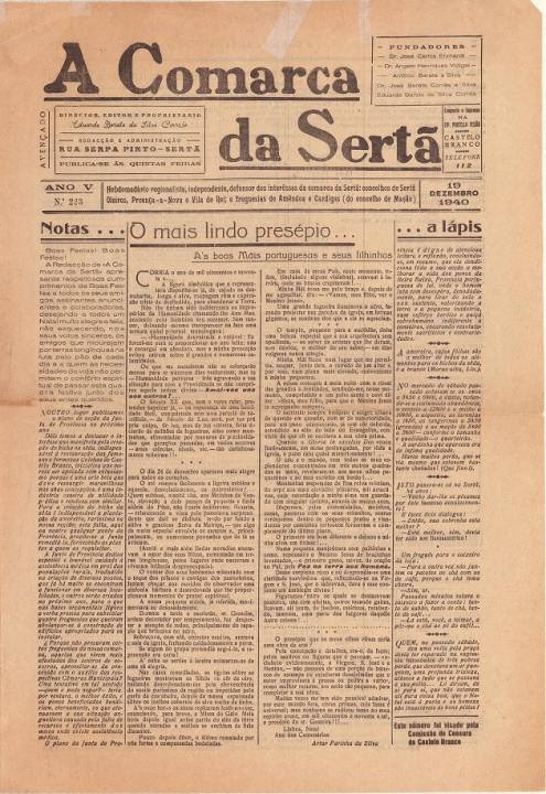 A Comarca Da Sertã Nº223 19 12 1940 P