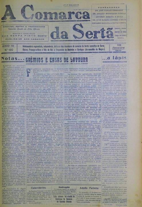 A Comarca Da Sertã Nº130 18 02 1939 Peq