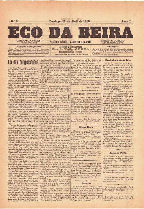 Eco Da Beira Nº8 17 04 1910 Peq