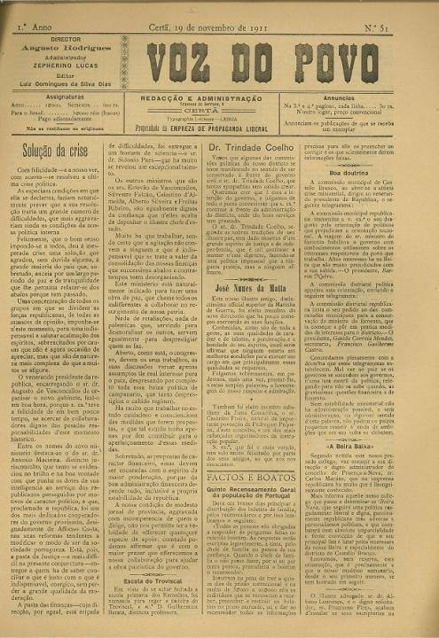 Voz Do Povo Nº51 19 11 1911 P