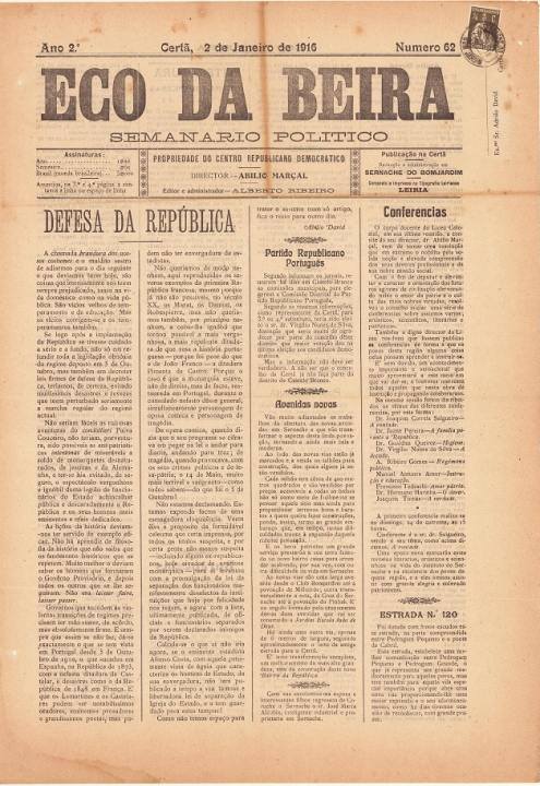 Eco Da Beira Nº62 02 01 1916 P