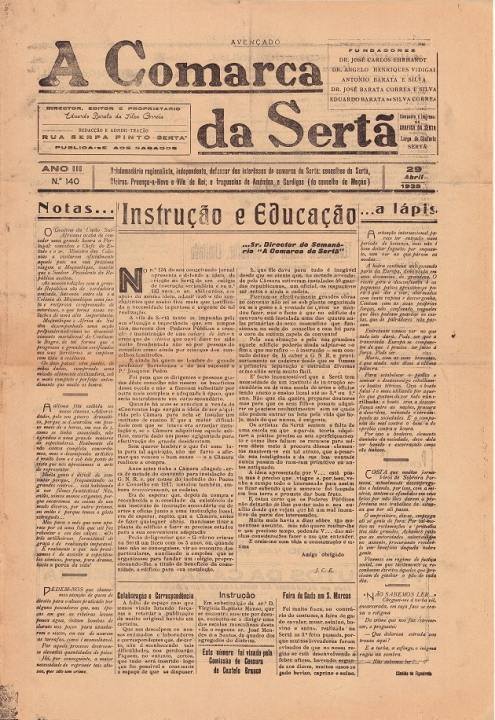 A Comarca Da Sertã Nº140 29 04 1939 P