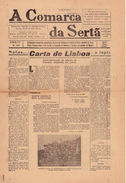 A Comarca Da Sertã Nº143 20 05 1939 P