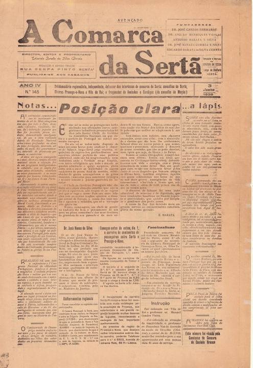 A Comarca Da Sertã Nº145 03 06 1939 P