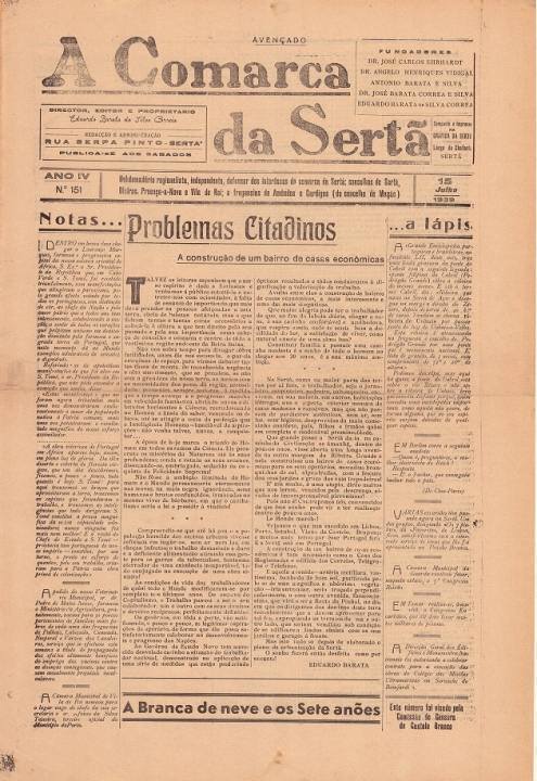 A Comarca Da Sertã Nº151 15 07 1939 P