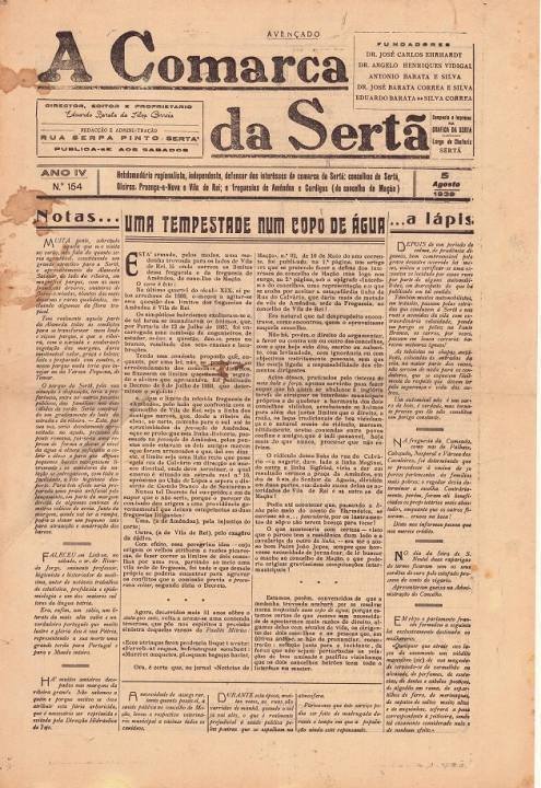 A Comarca Da Sertã Nº154 05 08 1939 P