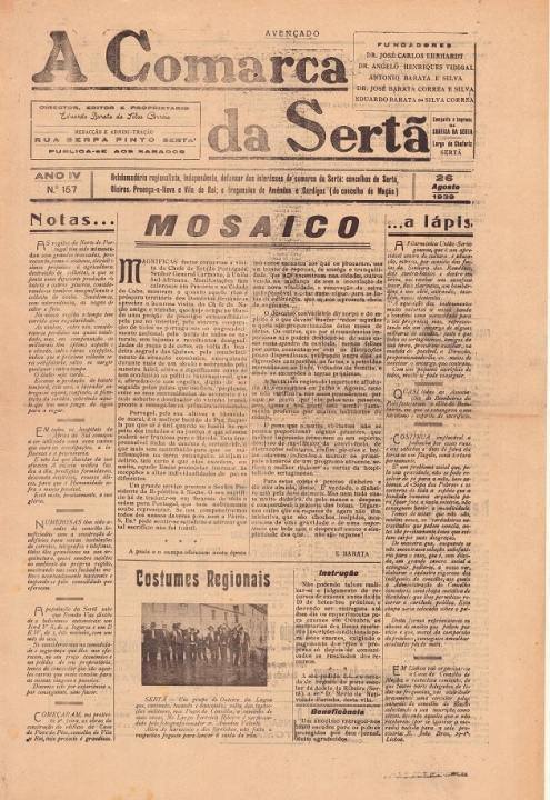 A Comarca Da Sertã Nº157 26 08 1939 P
