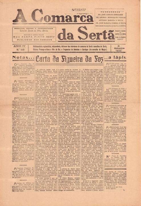 A Comarca Da Sertã Nº158 02 09 1939 P