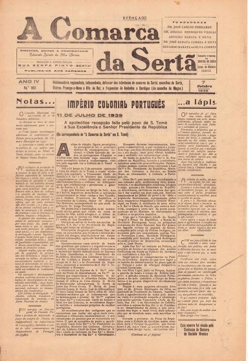 A Comarca Da Sertã Nº161 07 10 1939 P