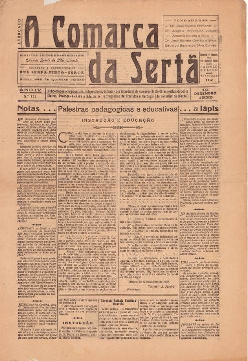 A Comarca Da Sertã Nº171 14 12 1939 P
