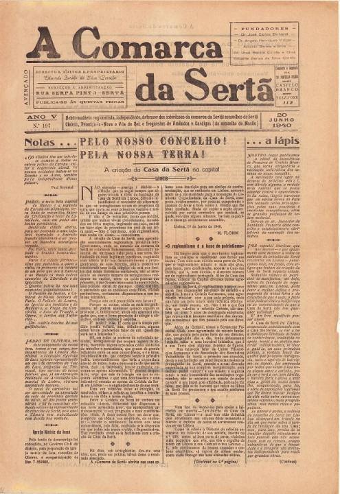 A Comarca Da Sertã Nº197 20 06 1940 P