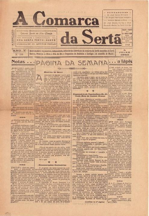 A Comarca Da Sertã Nº199 04 07 1940 P