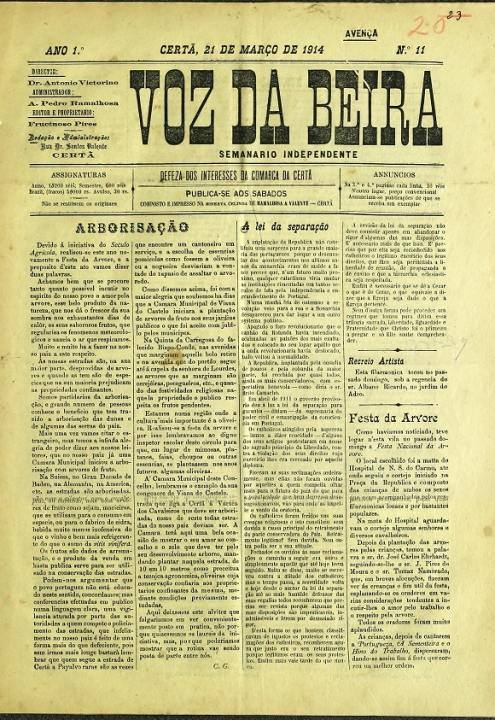Voz Da Beira Nº11 21 03 1914 P