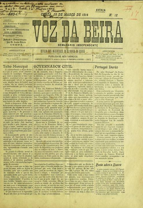 Voz Da Beira Nº12 28 03 1914 P