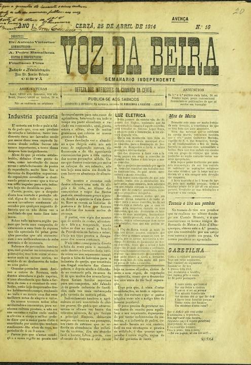Voz Da Beira Nº16 25 04 1914 P