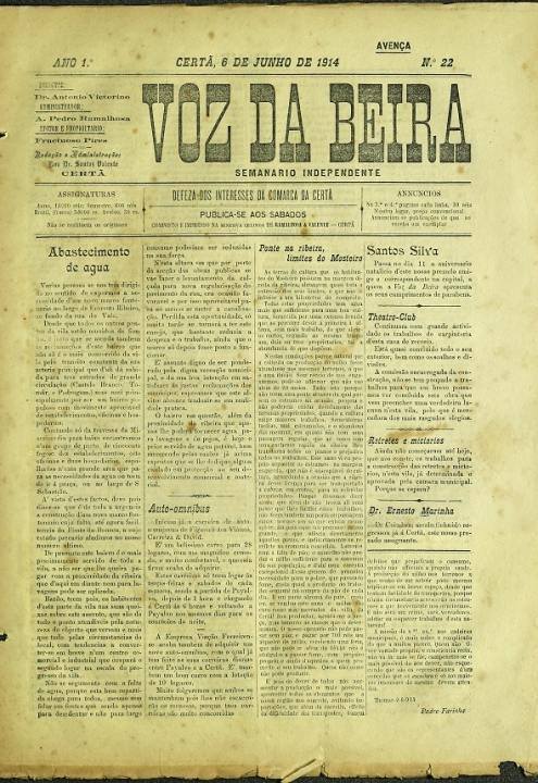 Voz Da Beira Nº22 06 06 1914 P.
