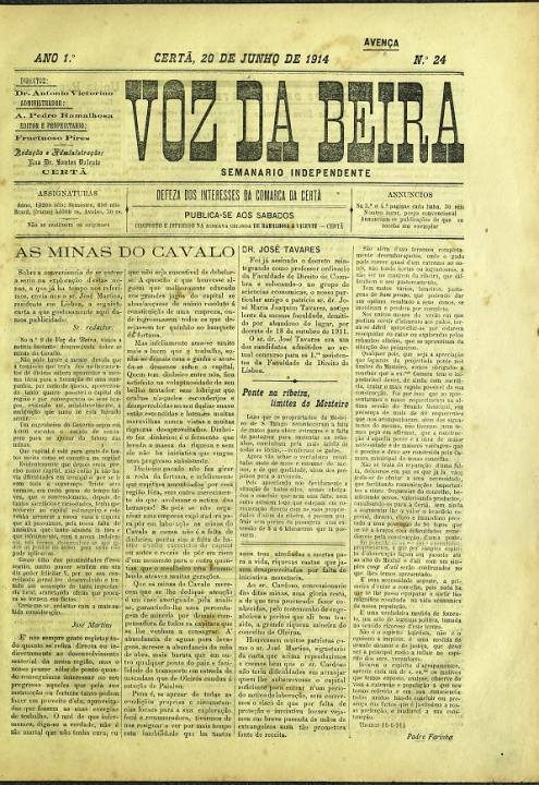 Voz Da Beira Nº24 20 06 1914 P