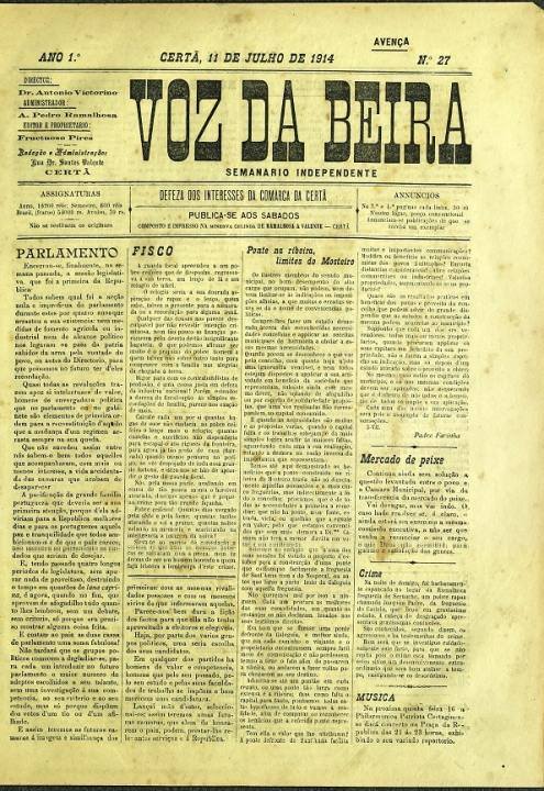 Voz Da Beira Nº27 11 07 1914 P