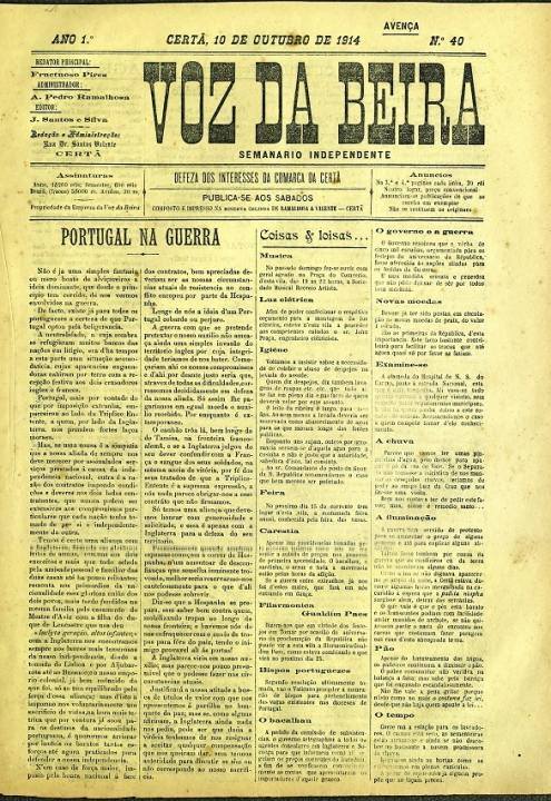 Voz Da Beira Nº40 10 10 1914 P