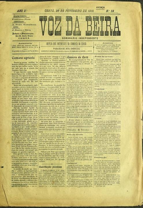 Voz Da Beira Nº59 20 02 1915 P