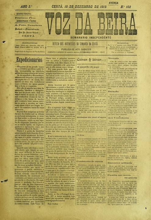 Voz Da Beira Nº102 18 12 1915 P