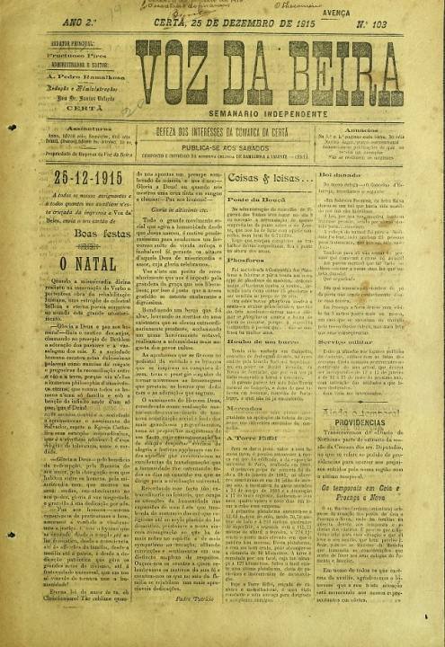 Voz Da Beira Nº103 25 12 1915 P