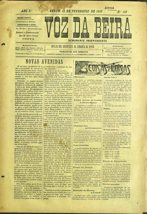 Voz Da Beira Nº110 12 02 1916 P