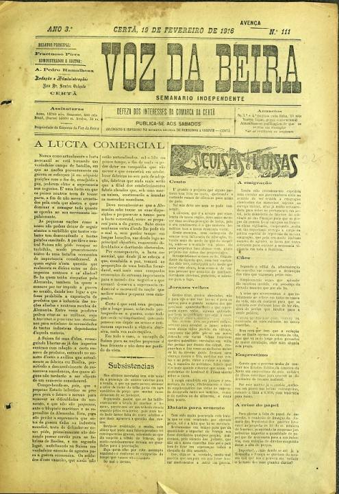 Voz Da Beira Nº111 19 02 1916 P