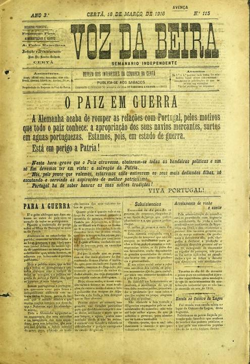 Voz Da Beira Nº115 18 03 1916 P