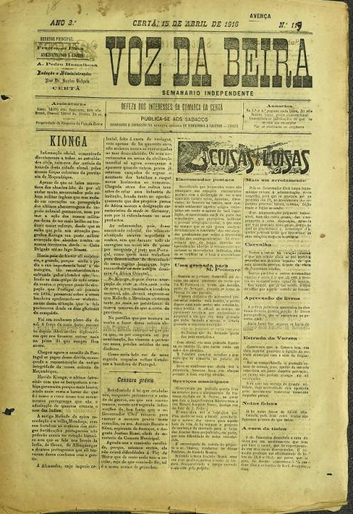 Voz Da Beira Nº119 15 04 1916 P