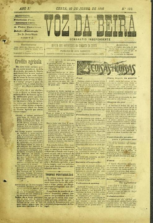 Voz Da Beira Nº125 10 06 1916 P