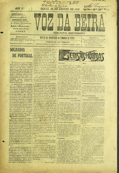 Voz Da Beira Nº136 26 08 1916 P