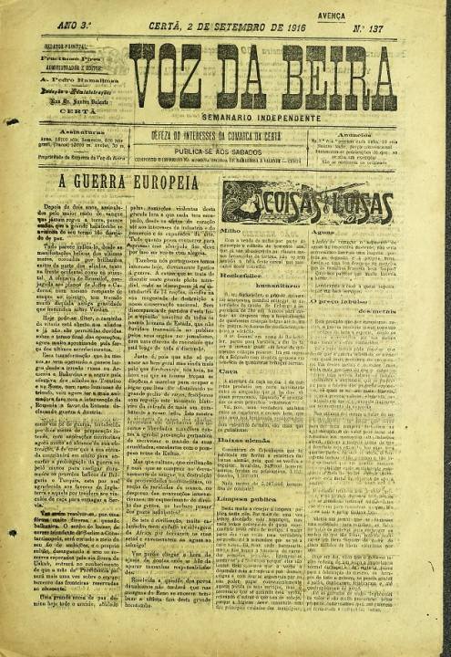 Voz Da Beira Nº137 02 09 1916 P