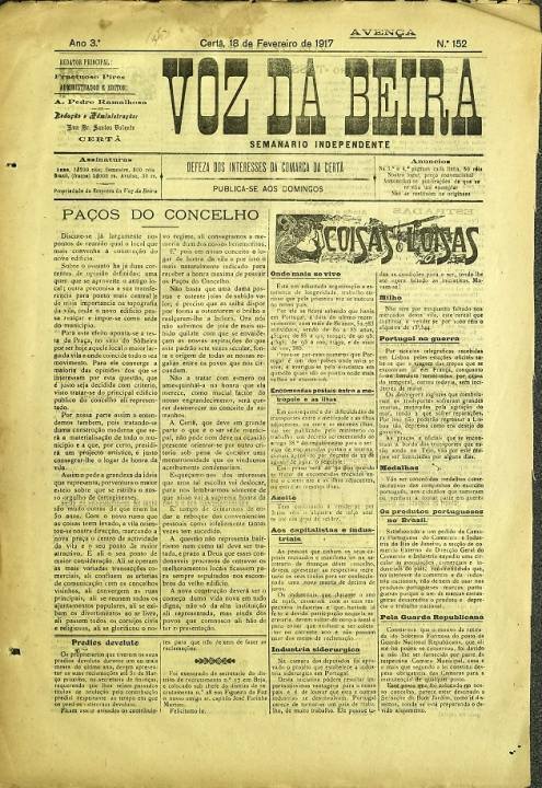 Voz Da Beira Nº152 18 02 1917 P