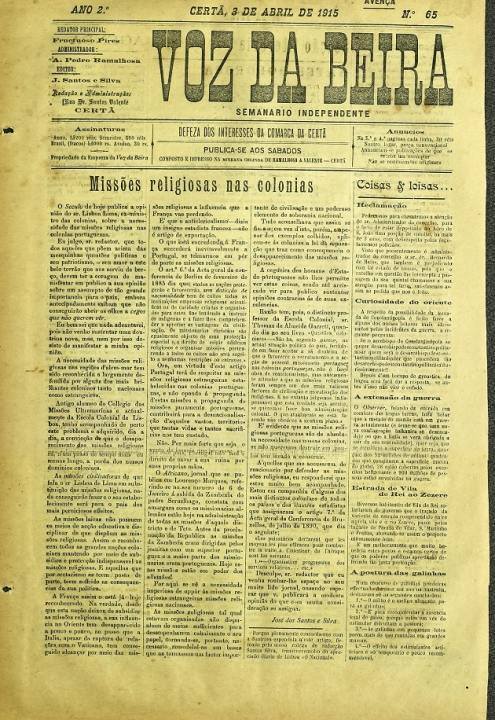 Voz Da Beira Nº65 03 04 1915 P