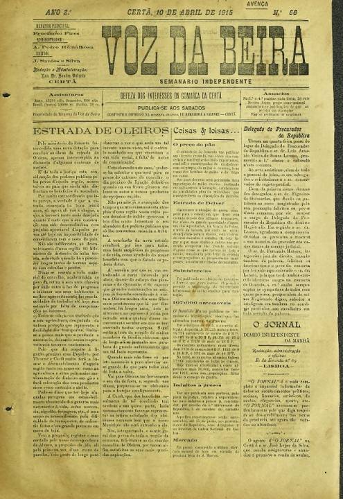 Voz Da Beira Nº66 10 04 1915 P