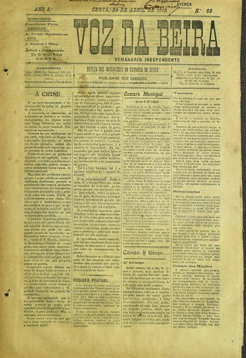 Voz Da Beira Nº68 24 04 1915 P