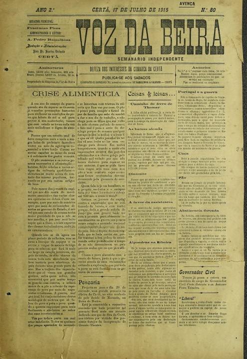 Voz Da Beira Nº80 17 07 1915 P
