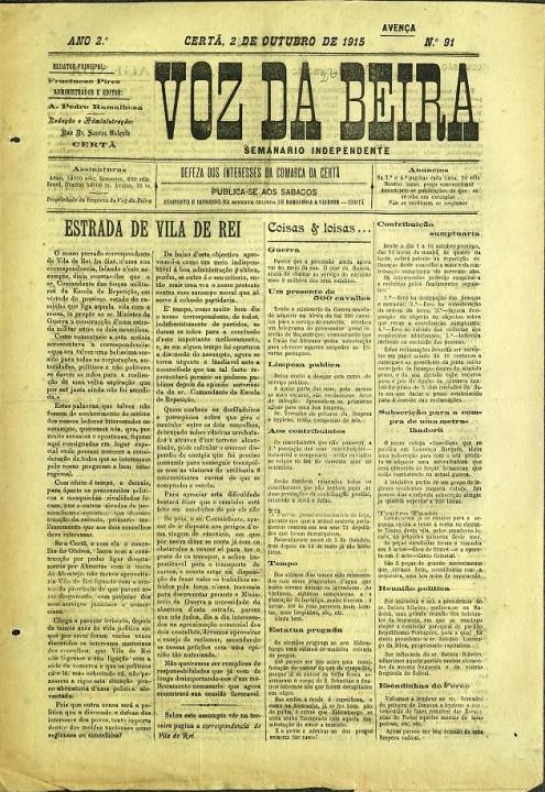 Voz Da Beira Nº91 02 10 1915 P
