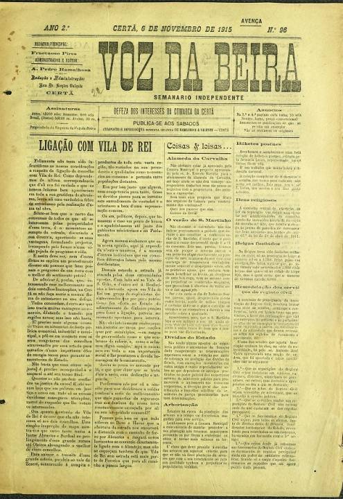 Voz Da Beira Nº96 06 11 1915 P