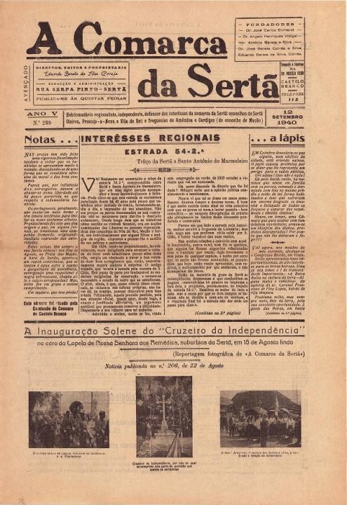 A Comarca Da Sertã Nº209 12 09 1940 P