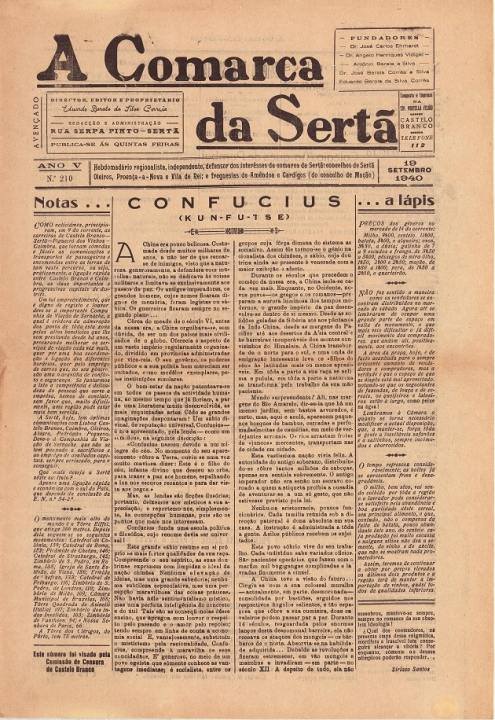 A Comarca Da Sertã Nº210 19 09 1940 P