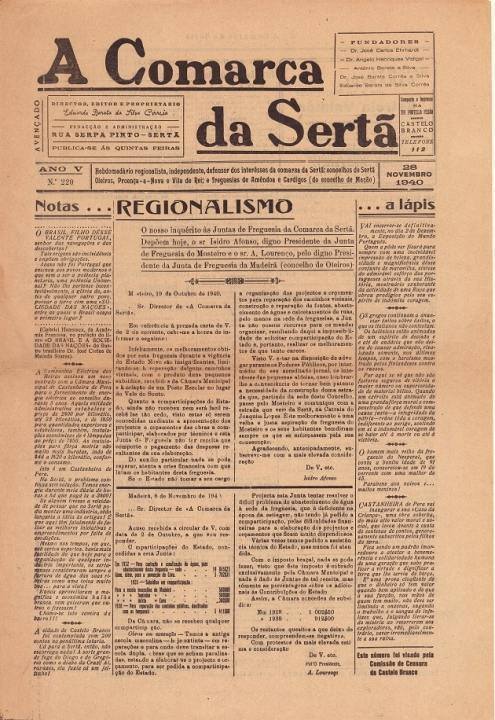A Comarca Da Sertã Nº220 28 11 1940 P