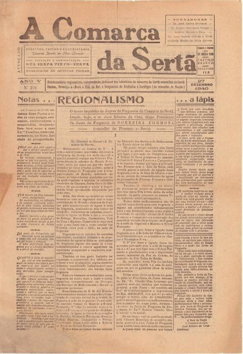 A Comarca Da Sertã Nº224 27 12 1940 P