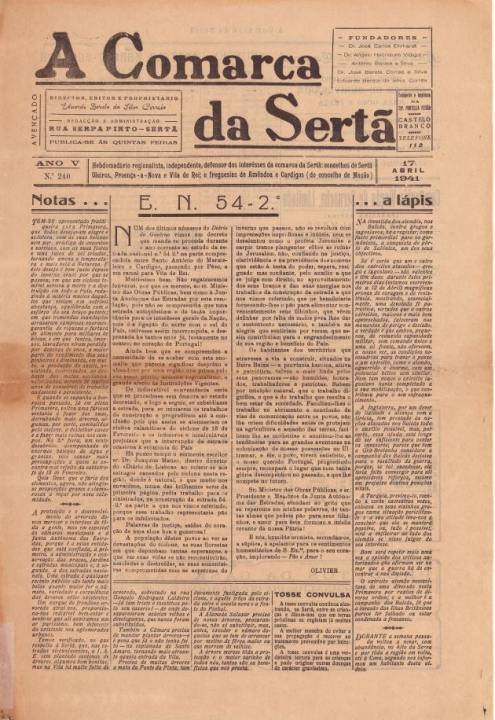 A Comarca Da Sertã Nº240 17 04 1941 P