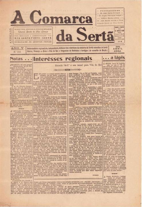 A Comarca Da Sertã Nº241 24 04 1941 P