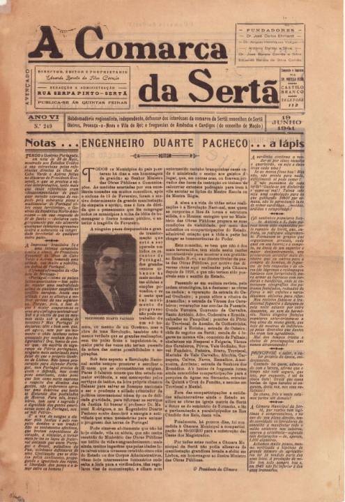 A Comarca Da Sertã Nº249 19 06 1941 P