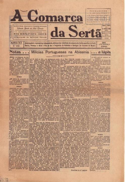 A Comarca Da Sertã Nº250 26 06 1941 P