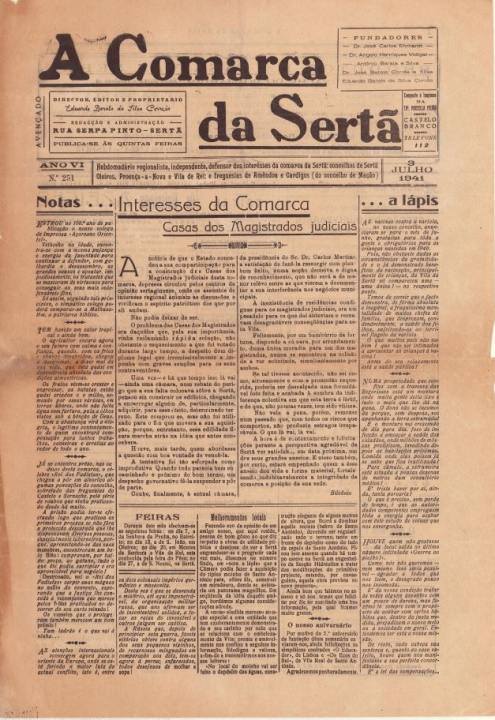 A Comarca Da Sertã Nº251 03 07 1941 P